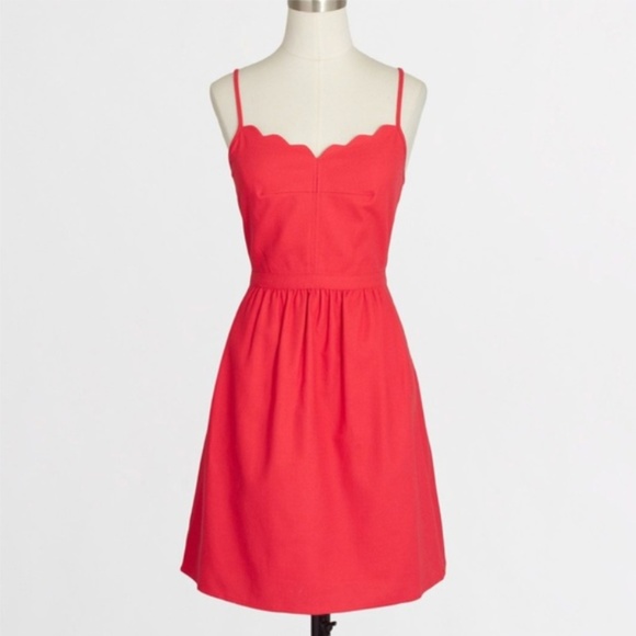 J. Crew Dresses & Skirts - J crew scalloped cami dress California poppy